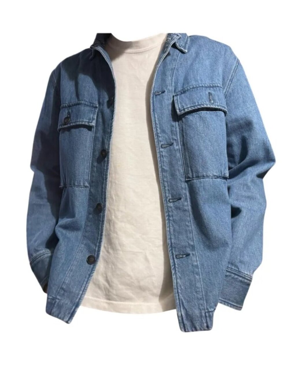 Officine Generale Men's Denim Jacket in Blue denim.